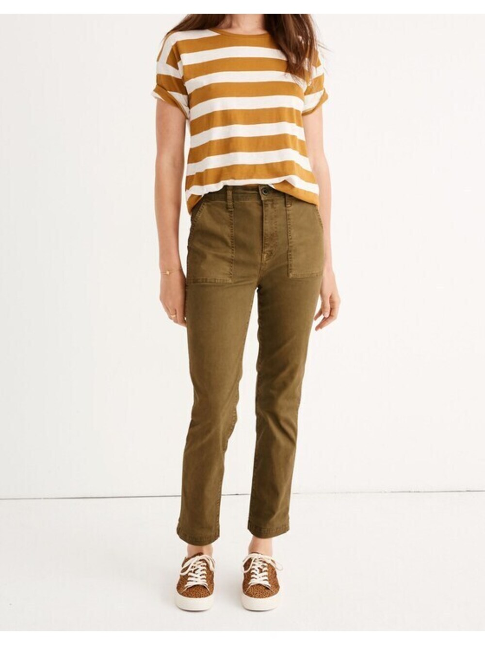 Madewell Stovepipe Fatigue Pants Olive Brown Size 28 Utility Crop Pants